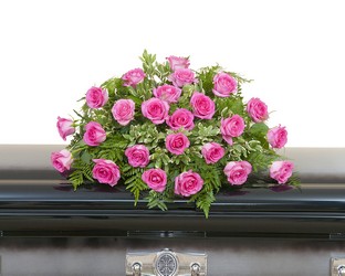 Pink Rose Casket Spray from Monrovia Floral in Monrovia, CA